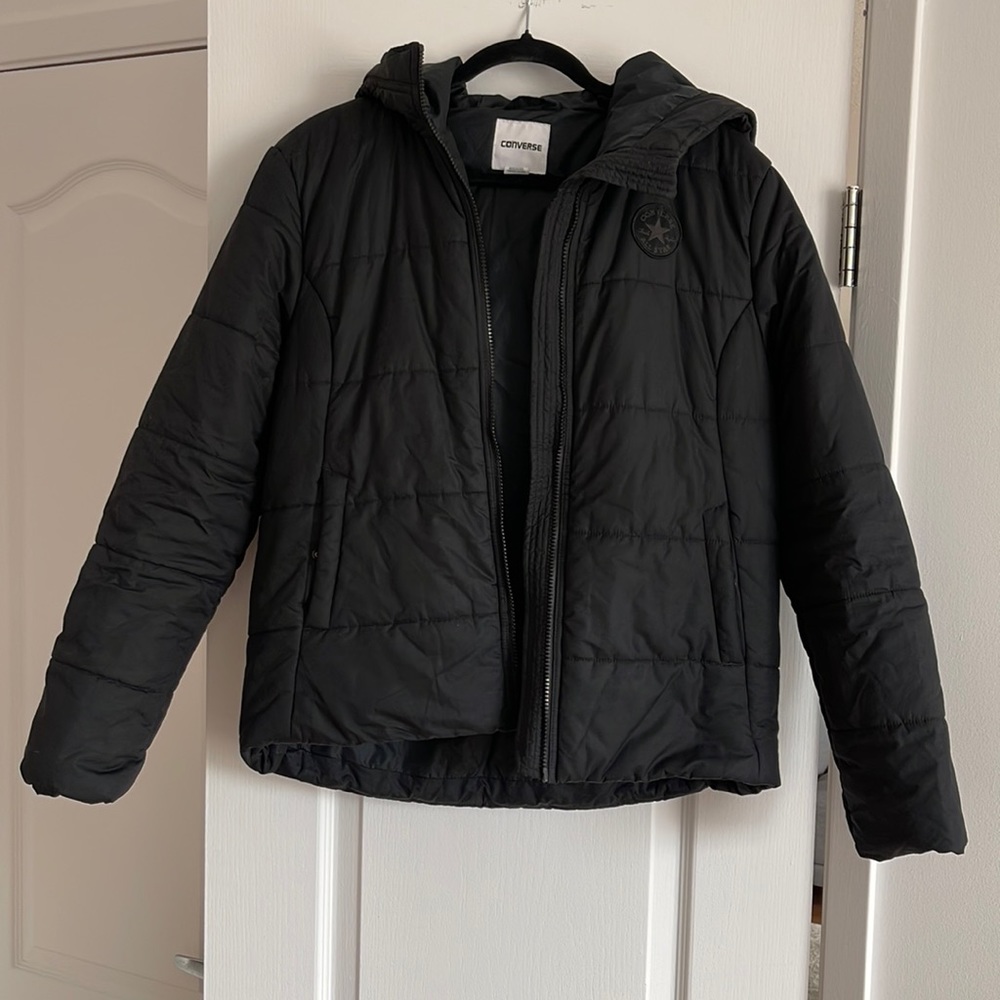 Converse Short Black Puffer Jacket